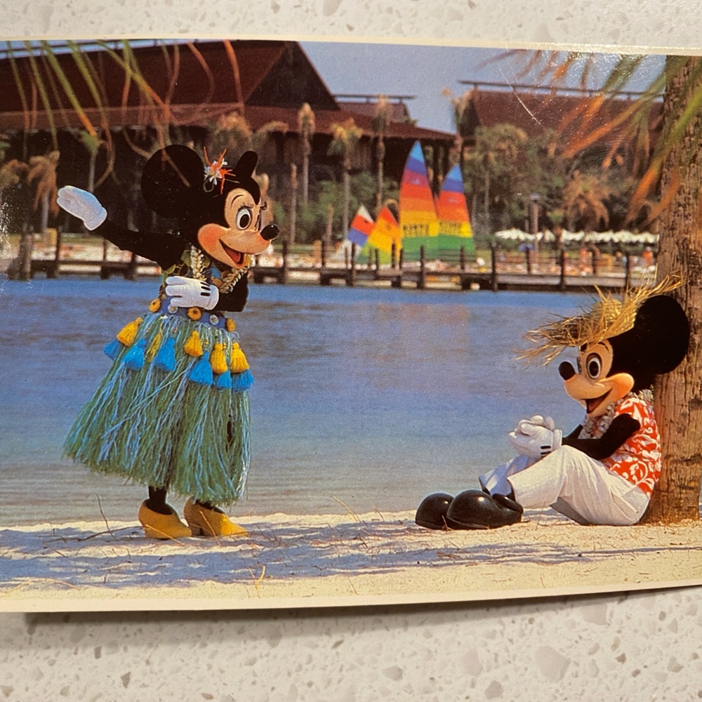 Vintage Disney Mickey Mouse And Minnie Poster postcard picture parks world land